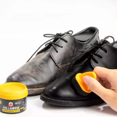 Xi Đánh Bóng Giày Da Làm Bóng Nhanh Đồ Da, Xi Kem Dưỡng Da Có Đầu Mút Hỗ Trợ MÀU NÂU