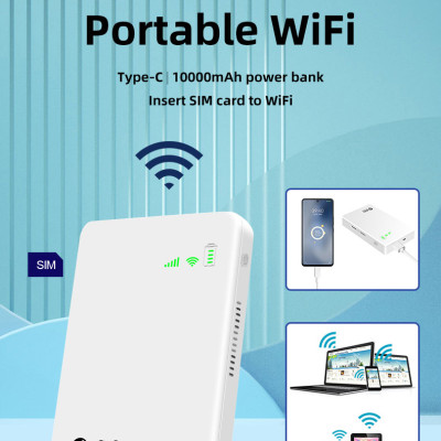 Cục phát wifi từ sim 4G TP10000 kiêm pin sạc dự phòng 10000mAh, bộ phát wifi di động sử dụng mọi loại sim tốc độ cao 300Mbps -Hàng nhập khẩu.