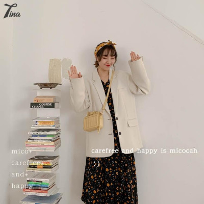 Túi đeo chéo Micocah 2021 thiết kế dáng vuông, có đính hoa nhí dễ thương (NSF523) (M434)