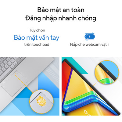 Máy Tính Xách Tay Laptop Asus Vivobook 15 Bạc/ Intel Core i3-1315U Processor (upto 4.5Ghz, 10MB)/ RAM 8GB/ 512GB SSD/ Intel UHD Graphics/ 15.6inch FHD/ Win 11H/ 2Yrs - Hàng Chính Hãng