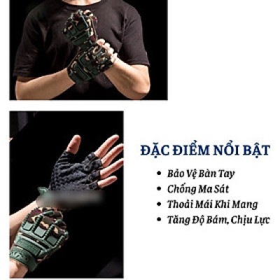 Găng tay hở ngón thể thao  , cho nam và nữ , họa tiết rằn ri , lớp cao su ở mu bàn tay bảo vệ đôi tay của bạn , chống trượt rất hợp đi xe , thể thao , dã ngoại , đi phượt