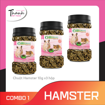 Thức ăn Hamster của nhãn GREENABC – Giúp Hamster ăn ngon, giảm căng thẳng, lông mượt, tăng đề kháng – Hộp 10g và 480g