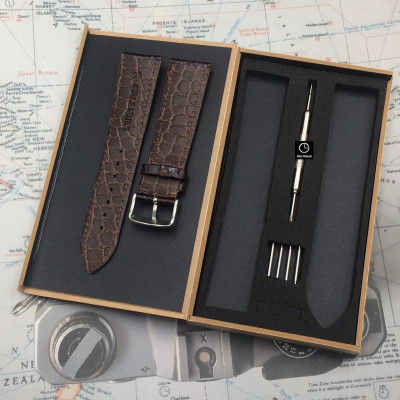 Dây đồng hồ Size 18mm 20mm 22mm da cá sấu xịn hàng Việt Nam tặng kèm phụ kiện