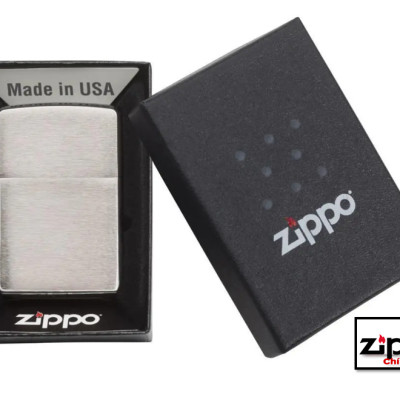 Bật lửa Zippo Armor 162  NHÁM TRẮNG VỎ DÀY-Brushed Chrome - Chính hãng 100%