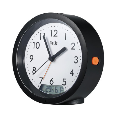 Đồng hồ báo thức im lặng có màng LCD hiển thị nhiệt độ và độ ẩm có đèn nền đáy chống trượt