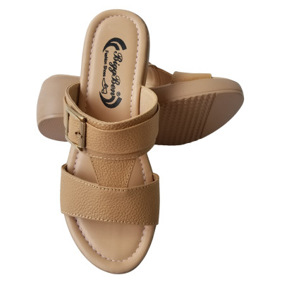 Dép Đế Xuồng Nữ BIGBEN Da Bò Thật Cao 5 Phân DX56