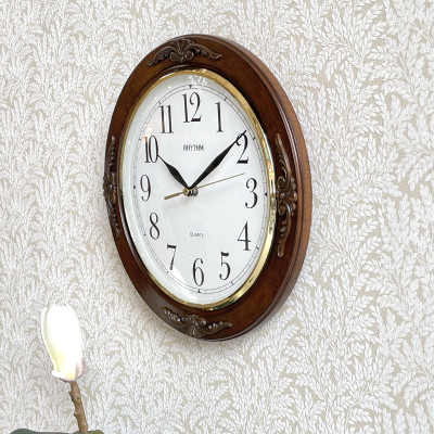 Đồng hồ treo tường Nhật Bản - Rhythm CMG938NR06 Kt 30.0 x 4.0cm, 795g Vỏ gỗ
