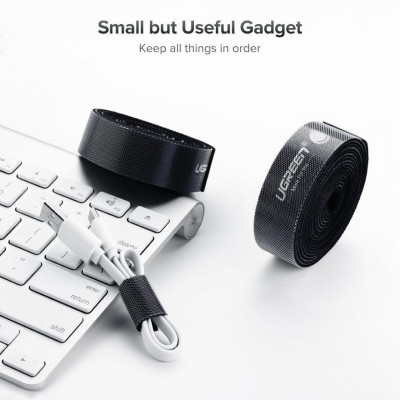 Ugreen UG60483LP124TK 0.5M cỡ 15mm băng dán Velcro màu đen ngang 1.5cm - HÀNG CHÍNH HÃNG