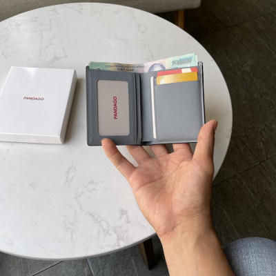 Ví cầm tay nữ nam nhỏ gọn bỏ túi nhiều ngăn da thật cao cấp thời trang PANDAGO Pandora 02 đáng đứng