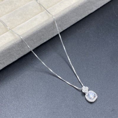 Dây Chuyền Bạc Nữ Đính Đá CZ Cao Cấp Dây Vuông Bạc Hiểu Minh DMD558