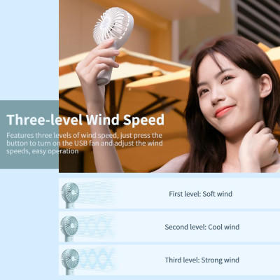 Quạt USB cầm tay Yoobao Y-F3 để bàn Trắng 3000mAh