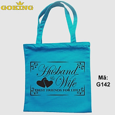 Túi xách, Husband & Wife, Best Friends for Life, mã G142. Có khóa kéo. Quà tặng cao cấp cho vợ chồng.