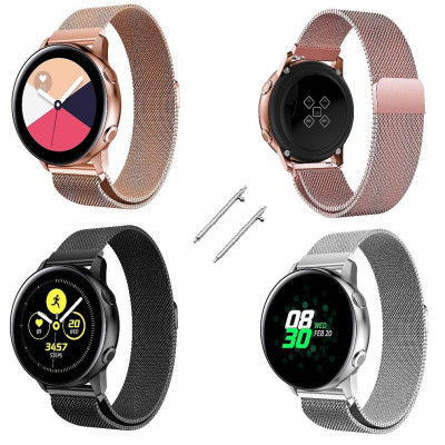 Dây Đồng Hồ 20mm Thép Lưới Nam Châm Cho Đồng Hồ Samsung Galaxy Watch Active 2, Active, Galaxy Watch 42mm 