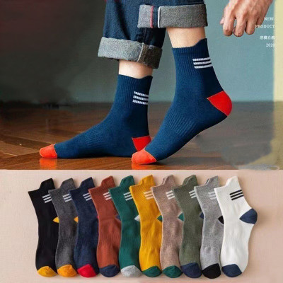 Combo 5 đôi tất vớ nam cổ cao, vớ Cotton co dãn thoáng mát