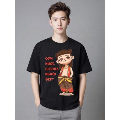 Áo Thun Mr.Buffalo Na tra "cơm nước gì chưa người đẹp" Tshirt Cotton 100% Unisex Form Oversize Local Brand NT1-4