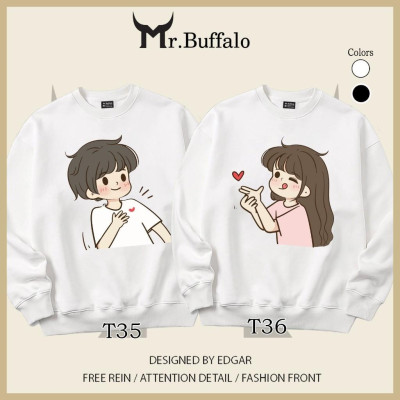 Áo Sweater cặp đôi nam nữ bắn tim dễ thương Mr.Buffalo