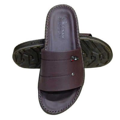 Dép Nam Da Bò HA NAM Đế Siêu Nhẹ Khâu Chỉ Toàn Bộ DNA2209