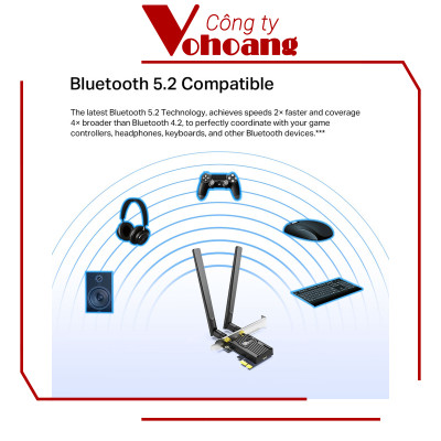 Bộ Chuyển Đổi Card WiFi PCIe TP-Link Archer TX55E Bluetooth 5.2 Wi-Fi 6 AX3000 - Hàng Chính Hãng