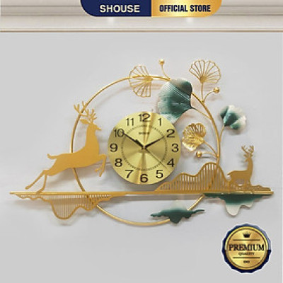 Đồng Hồ Treo Tường Trang Trí Đẹp Shouse DH11 quart độc lạ 3d cỡ lớn nghệ thuật phù hợp cho phòng khách, phòng ngủ