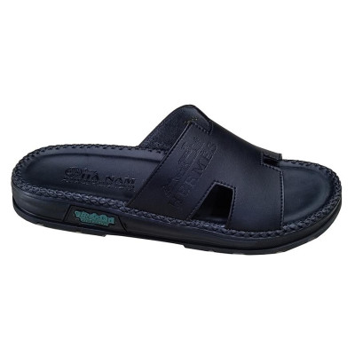 Dép Nam Da Bò HA NAM Đế Siêu Nhẹ Khâu Chỉ Toàn Bộ DNA22041