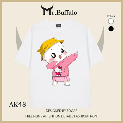 Áo đôi tay lỡ unisex Quỳnh Aka cute củ cải AK48-AK49 Mr.Buffalo