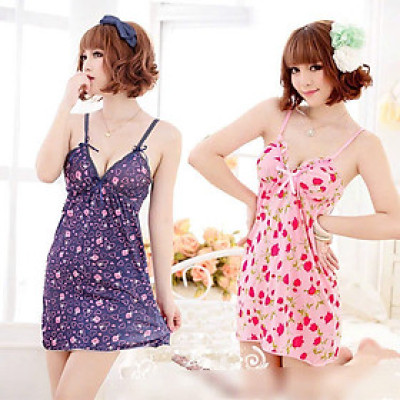 Đầm ngủ nữ  2 dây hoa nhỏ  (dưới 50kg ) , vải voan cao cấp ,thiết kế mềm mại, thoáng khí, thấm hút mồ hôi mang lại cảm giác mát mẻ và dễ chịu , giao màu ngẫu nhiên
