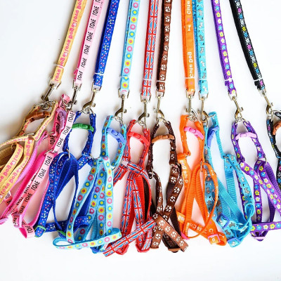 Dây Dắt Yếm Cho Chó Mèo Họa Tiết Xinh Xắn Bản 1cm 