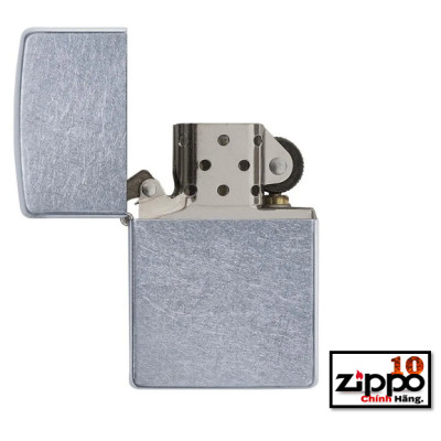 Bật lửa Zippo 207 Classic Street Chrome (vỏ đồng thau mạ crom xước bụi) - Chính Hãng 100%