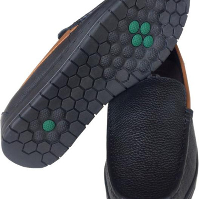 Giày lười nam Trường Hải  da bò đen đế cao su chống mòn cao 2.5cm  GMN014