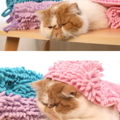 Khăn tắm chó mèo Dạng khăn bông lau mình cho thú cưng sau khi tắm Có thể làm mền đắp cho mèo