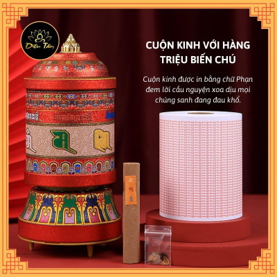 Kinh luân điện -Bánh xe cầu nguyện cắm điện, có kinh bên trong.