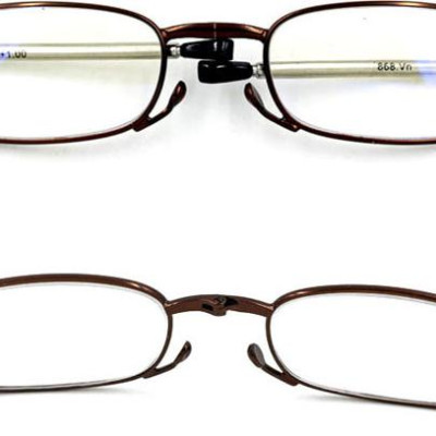 Kính lão gọng xếp 868 màu nâu tròng lão 4 độ_nam