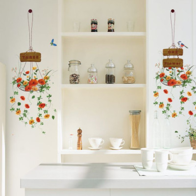 Decal dán tường Chậu hoa Amyshop DKN067 (105 x 130 cm )