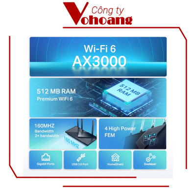 Bộ Phát Wifi TP-Link Archer AX53 Chuẩn Wifi 6 Tốc Độ 3000Mbps - Hàng Chính Hãng