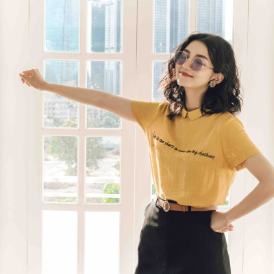 Áo sơ mi màu vàng Peter Pan Blouse Burny A3004312V