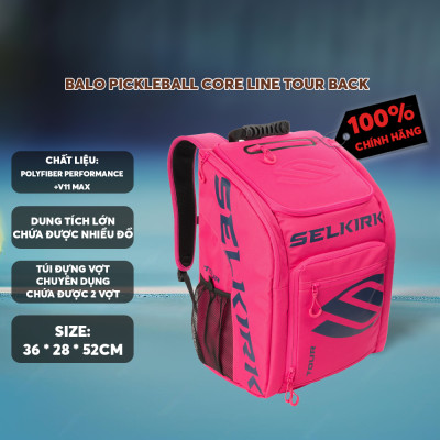 Balo Pickleball Core Line Tour Back Cao Cấp - Hồng - Dung Tích Lớn - Nhiều Ngăn Chứa Có Túi Vợt Riêng - Chống Nước