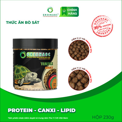 Thức ăn bò sát Rùa Nước GREENABC – Cung cấp protein, canxi, lipid giúp tăng kích thước, mai cứng chắc - Hộp 50g và 230g