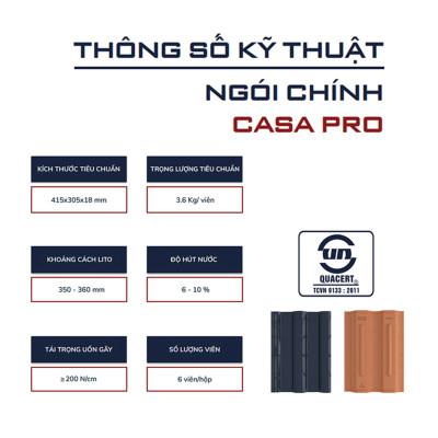 Ngói tráng men cao cấp Casa Pro, men bóng cao cấp, chống thấm, chống rêu mốc - Hoa Sen Home - hàng chính hãng
