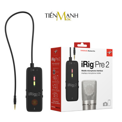 Thiết Bị Thu Âm Và Livestream iRig Pre 2 IK Multimedia Live Micro Kết Nối Điện Thoại, Máy Ảnh Soundcard Hàng Chính Hãng