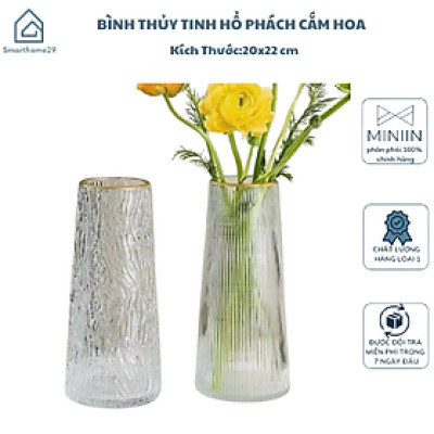 Lọ Hoa Thủy Tinh Trong Suốt & Bình Thủy Tinh Hổ Phách Cắm Hoa Trang Trí Nhà Cửa - HÀNG CHÍNH HÃNG MINIIN