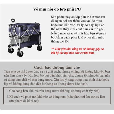 Xe kéo dã ngoại 2 tầng ngoài trời du lịch cắm trại, picnic đa năng bánh xe rộng có khóa cố định dung tích 300l gấp gọn được camping