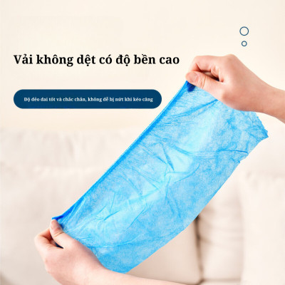 Bọc giày dép dùng một lần, làm từ vải không dệt chống mài mòn, chống bụi, bền, chống trượt 100 cái