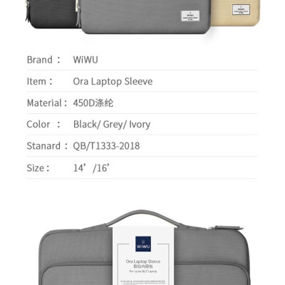 Túi Wiwu Ora Laptop Sleeve Dành Cho Macbook, Máy Tính Bảng Chống Thấm Nước, Tránh Va Đập - Hàng Chính Hãng