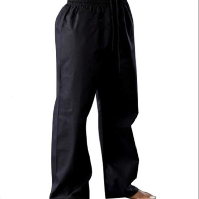Quần võ màu đen karate, võ cổ truyền, silat vải kaki Cotton dày người mặc cao từ 1m40 đến 1m80