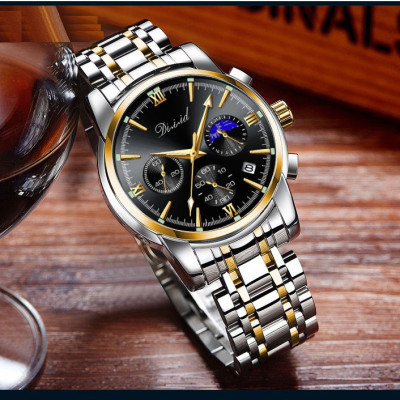 Đồng hồ nam chống nước DIZIZID chính hãng - Dây thép đúc đặc - Chạy full 6 kim và lịch ngày - Tặng kèm pin dự phòng DZT88