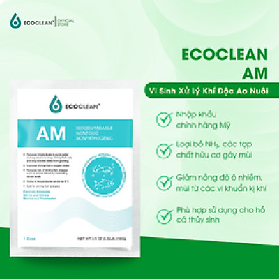 EcoClean AM - Men Vi Sinh Xử Lý Khí Độc Trong Ao Nuôi Tôm, Cá - Gói 100g