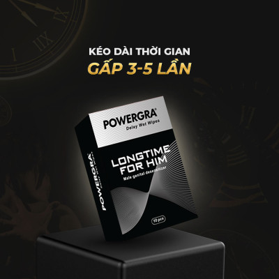 Khăn lau mini đa năng hỗ trợ nam giới Powergra Wet Wipes - 1 cái