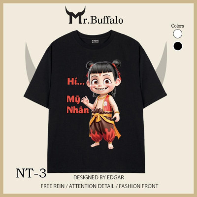 Áo Thun Mr.Buffalo Na tra "cơm nước gì chưa người đẹp" Tshirt Cotton 100% Unisex Form Oversize Local Brand NT1-4