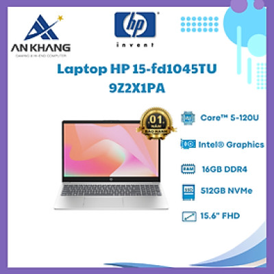 Laptop HP 15 fd1045TU 9Z2X1PA (Core 5 120U/ 16GB/ 512GB SSD/ 15.6 inch FHD/ Win11/ Bạc) - Hàng Chính Hãng