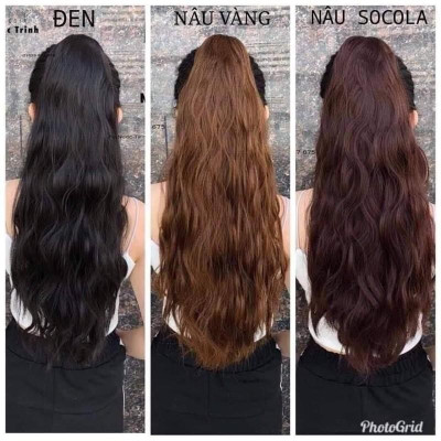 Tóc giả ngoặm xù kẹp ombre 3 màu( ảnh thật)